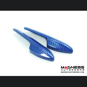 Alfa Romeo Stelvio Interior Door Handle Trim Set - Carbon Fiber - Blue Candy